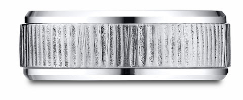 Benchmark-Cobaltchrome-8-mm-Comfort-Fit-Horizonal-Bark-Pattern-Design-Ring--Size-6.5--CF68944CC06.5