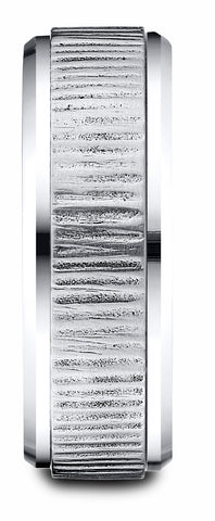 Benchmark-Cobaltchrome-8-mm-Comfort-Fit-Horizonal-Bark-Pattern-Design-Ring--Size-7--CF68944CC07