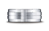 Benchmark-Argentium-Silver-9-mm-Comfort-Fit-Satin-Finished-with-Center-Cut-Design-Wedding-Band--Size-6.5--CF69352SV06.5