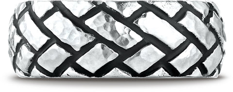 Benchmark-Cobaltchrome-9-mm-Comfort-Fit-Wedding-Band-Ring-with-Blackened-Tread-Pattern--Size-6.5--CF69456CC06.5