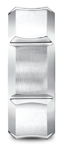 Benchmark-Cobaltchrome-9mm-Comfort-Fit-Beveled-Edge-Horizontal-Cut-Concave-Satin-Center-Des.-Ring-Sz-7--CF69479CC07