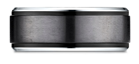 Benchmark-Cobaltchrome-9mm-Comfort-Fit-Satin-Finished-Stair-Step-Edge-Design-Ring--Size-6.5--CF69486BKCC06.5