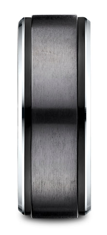 Benchmark-Cobaltchrome-9mm-Comfort-Fit-Satin-Finished-Stair-Step-Edge-Design-Ring--Size-7--CF69486BKCC07