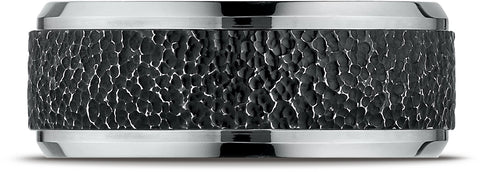 Benchmark-Cobaltchrome-9-mm-Comfort-Fit-Black-Micro-Hammered-Wedding-Band-Ring--Size-6.5--CF69487CC06.5