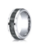 Benchmark-Cobaltchrome-9mm-Comfort-Fit-Drop-Beveled-Edge-Grey-Carbon-Fiber-Design-Ring--Size-6--CF69488CFCC06