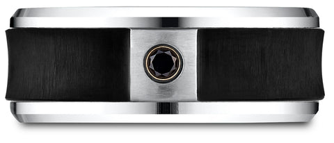 Benchmark-Cobaltchrome-9-mm-Comfort-Fit-Blackened-Concave-Diamond-Ring--0.06ct--Size-6.5--CF69586CC06.5