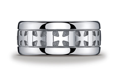 Benchmark-Argentium-Silver-10-mm-Comfort-Fit-Celtic-Cross-Design-Wedding-Band-Ring--Size-8.5--CF710401SV08.5