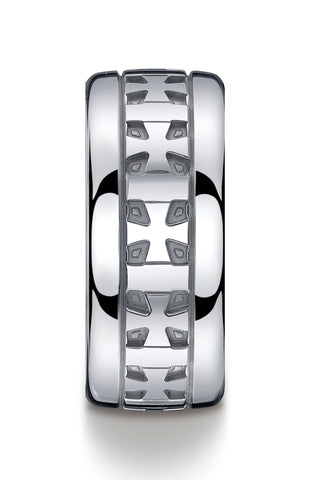 Benchmark-Argentium-Silver-10-mm-Comfort-Fit-Celtic-Cross-Design-Wedding-Band-Ring--Size-9--CF710401SV09