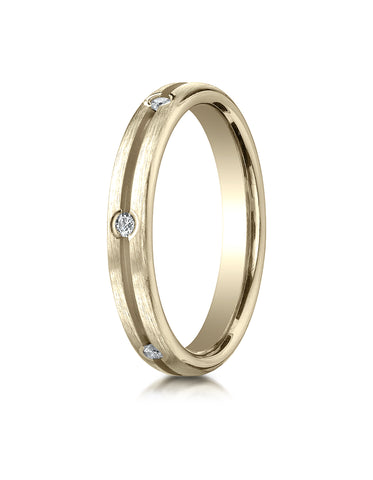 Benchmark 14K Yellow Gold 3.5mm Comfort-Fit Bezel Set 6-Stone Diamond Eternity Wedding Band (0.12 ct.)