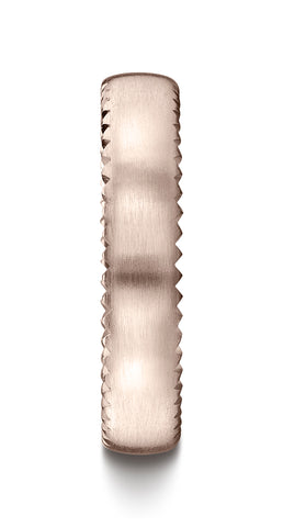 Benchmark-14K-Rose-Gold-4.5mm-Comfort-Fit-Satin-Finished-Rivet-Coin-Edging-Carved-Design-Band--Size-4.5--CF71452514KR04.5