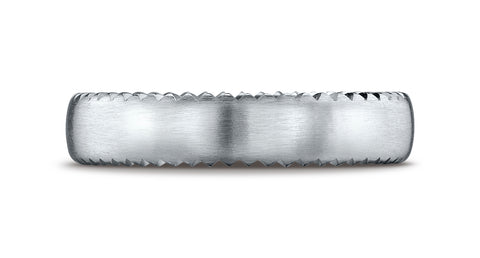 Benchmark-18K-White-Gold-4.5mm-Comfort-Fit-Satin-Finished-Rivet-Coin-Edging-Carved-Des.-Wedding-Band--4.25--CF71452518KW04.25