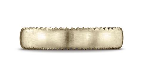 Benchmark-18K-Yellow-Gold-4.5mm-Comfort-Fit-Satin-Finished-Rivet-Coin-Edging-Carved-Design-Band--Size-4.25--CF71452518KY04.25