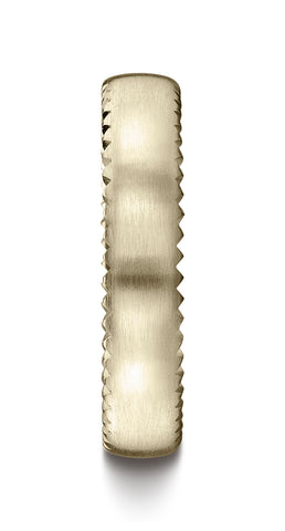 Benchmark-14K-Yellow-Gold-4.5mm-Comfort-Fit-Satin-Finished-Rivet-Coin-Edging-Carved-Design-Band--Sz-4.5--CF71452514KY04.5