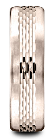 Benchmark-14k-Rose-Gold-6.5mm-Comfort-Fit-Mesh-Center-Satin-Finish-Edge-Design-Band--Size-4.5--CF71650714KR04.5
