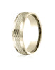Benchmark-18k-Yellow-Gold-6.5mm-Comfort-Fit-Mesh-Center-Satin-Finish-Edge-Design-Band--Size-4--CF71650718KY04