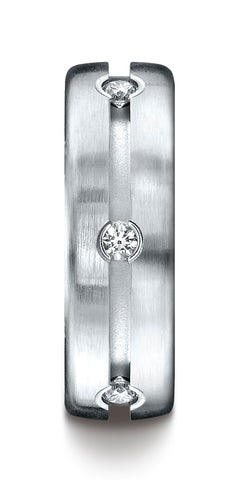Benchmark-14K-White-Gold-7.5mm-Comfort-Fit-Bezel-Set-6-Stone-Diamond-Eternity-Wedding-Band--.36Ct--4.5--CF71750014KW04.5