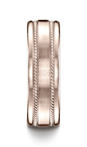 Benchmark-14K-Rose-Gold-7.5mm-Comfort-Fit-Satin-Finished-Rope-Carved-Design-Wedding-Band-Ring--Size-4.5--CF71750414KR04.5
