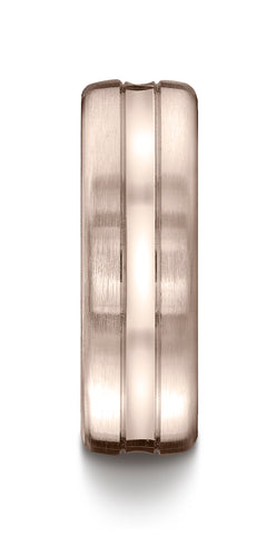 Benchmark-14K-Rose-Gold-7.5mm-Comfort-Fit-Satin-Finished-High-Polished-Center-Cut-Wedding-Band--Size-4.5--CF71750514KR04.5
