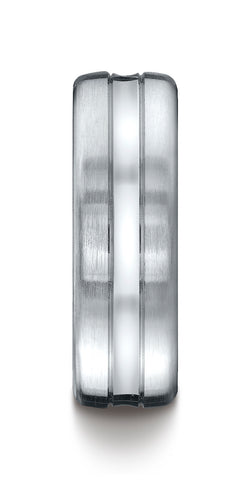 Benchmark-Palladium-7.5mm-Comfort-Fit-Satin-Finished-High-Polished-Center-Cut-Carved-Design-Band-Sz-4.5--CF717505PD04.5