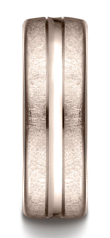 Benchmark-14K-Rose-Gold-7.5mm-Comfort-Fit-Swirled-Finish-Center-Convex-Cut-Design-Wedding-Band--Size-4.5--CF71750614KR04.5
