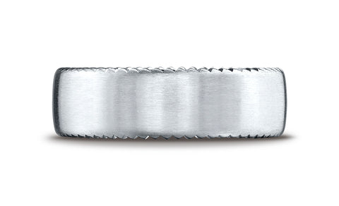 Benchmark-18K-White-Gold-7.5mm-Comfort-Fit-Satin-Finished-Rivet-Coin-Edging-Carved-Des.-Wedding-Band--4.25--CF71752518KW04.25