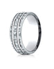 Benchmark-14k-White-Gold-7.5mm-Comfort-Fit-Hammered-Finish-Double-High-Polish-Cut-Design-Band--Size-4--CF71754314KW04