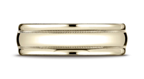 Benchmark-14K-Yellow-Gold-7.5mm-Comfort-Fit-Milgrain-High-Polish-Carved-Design-Wedding-Band-Ring--Size-4.25--CF71755514KY04.25