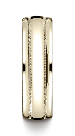 Benchmark-14K-Yellow-Gold-7.5mm-Comfort-Fit-Milgrain-High-Polish-Carved-Design-Wedding-Ring-Size-4.5--CF71755514KY04.5