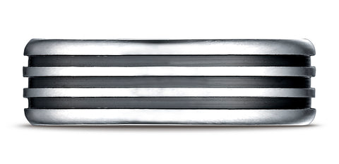 Benchmark-Cobaltchrome-7.5mm-Comfort-Fit-3-Black-Channel-Design-Wedding-Band-Ring--Size-6.5--CF717560CC06.5