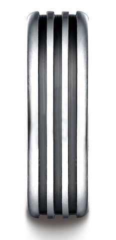 Benchmark-Cobaltchrome-7.5mm-Comfort-Fit-3-Black-Channel-Design-Wedding-Band-Ring--Size-7--CF717560CC07