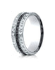 Benchmark-14K-White-Gold-7.5mm-Hammered-Finish-Pave-set-Black-Diamond-Comfort-Fit-Ring--.40Ct--Size-4--CF71757114KW04