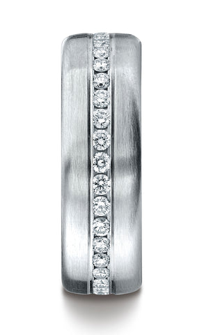 Benchmark-18K-White-Gold-7.5mm-Satin-Finish-Pave-set-Diamond-Comfort-Fit-Wedding-Band-Ring--Size-4.5--CF71757318KW04.5