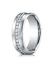 Benchmark-14K-White-Gold-7.5mm-Satin-Finish-Pave-set-Diamond-Comfort-Fit-Wedding-Band-Ring--Size-4--CF71757314KW04