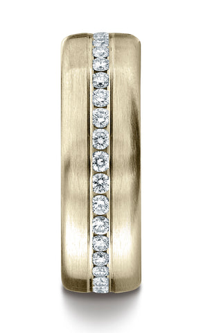 Benchmark-18K-Yellow-Gold-7.5mm-Satin-Finish-Pave-set-Diamond-Comfort-Fit-Wedding-Band-Ring--Size-4.5--CF71757318KY04.5