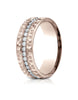 Benchmark-14K-Rose-Gold-7.5mm-Hammered-Finish-Pave-set-Eternity-Diamond-Comfort-Fit-Wedding-Band--Sz-4--CF71758214KR04