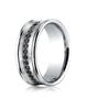 Benchmark-18K-White-Gold-7.5mm-Comfort-Fit-Pave-set-16-Stone-Black-Diamond-Wedding-Band--.32Ct--Size-4--CF71759218KW04
