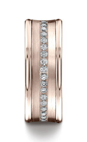 Benchmark-14K-Rose-Gold-7.5mm-Comfort-Fit-Pave-set-16-Stone-Diamond-Wedding-Band-Ring--.32Ct--Size-4.5--CF71759314KR04.5