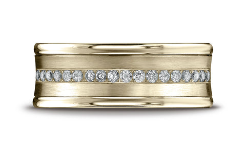Benchmark-18K-Yellow-Gold-7.5mm-Comfort-Fit-Pave-set-16-Stone-Diamond-Wedding-Band-Ring--.32Ct--Size-4.25--CF71759318KY04.25