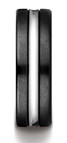 Benchmark-Cobaltchrome-7mm-Comfort-Fit-Blackened-Satin-with-a-High-Polish-Center-Cut-Wedding-Band-Size-7--CF717769CC07
