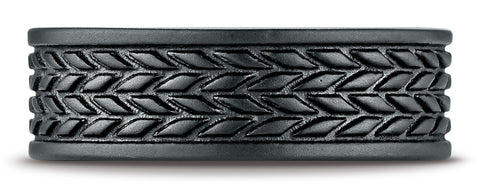 Benchmark-Blackened-Cobaltchrome-7.5-mm-Comfort-Fit-Wedding-Band-Ring-with-Treaded-Pattern--Size-6.5--CF717869BKCC06.5