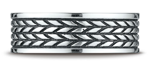 Benchmark-Cobaltchrome-8-mm-Comfort-Fit-Ring-with-treaded-pattern--Size-6.5--CF717869CC06.5