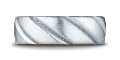 Benchmark-14K-White-Gold-Comfort-Fit-Satin-Finished-Swirl-Pattern-Design-Wedding-Band-Ring--Size-4.25--CF7755014KW04.25