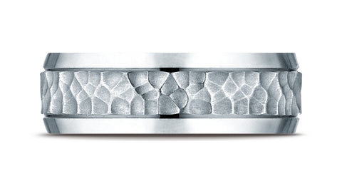 Benchmark-Palladium-7.5mm-Comfort-Fit-Hammered-Finish-Beveled-Edge-Design-Wedding-Band-Ring--Size-4.25--CF87509PD04.25