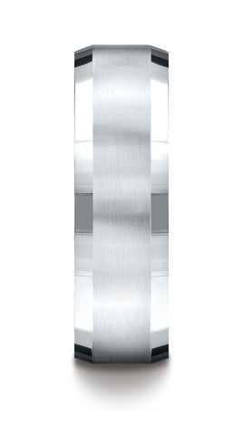 Benchmark-14K-White-Gold-7mm-Comfort-Fit-Satin-Finished-Four-Sided-Carved-Design-Wedding-Band--Size-4.5--CF8760014KW04.5