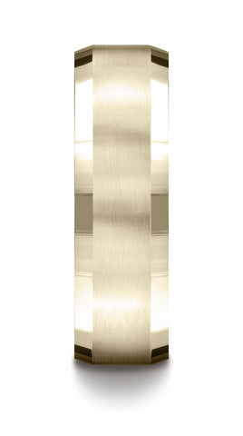 Benchmark-14K-Yellow-Gold-7mm-Comfort-Fit-Satin-Finished-Four-Sided-Carved-Design-Wedding-Band--Size-4.5--CF8760014KY04.5