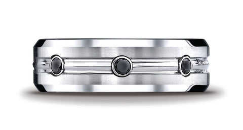 Benchmark-Cobaltchrome-7.5mm-Comfort-Fit-3-Stone-Black-Diamond-Design-Wedding-Band--0.20-cttw--Size-6.5--CF975622CC06.5