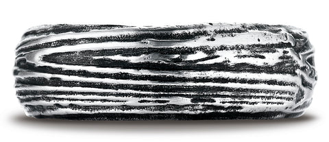 Benchmark-Cobaltchrome-7mm-Comfort-Fit-Tree-Bark-Patterned-Ring--Size-6.5--CF97567CC06.5