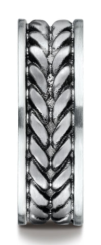 Benchmark-Cobaltchrome-8-mm-Comfort-Fit-Wedding-Band-Ring-with-Zippered-Pattern-Center--Size-7--CF98465CC07