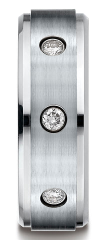 Benchmark-Cobaltchrome-8mm-Comfort-Fit-Satin-Centered-3-Stone-Diamond-Ring--0.24Ct.--Size-7--CF98486CC07