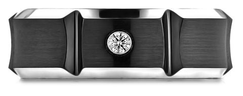 Blackened-Cobaltchrome-8mm-Comfort-Fit-Beveled-Edge-Horizontal-Cut-Concave--Diamond-Ring--0.06ct--Sz6.5--CF98492BKCC06.5
